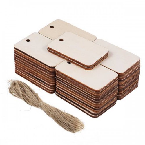 Klijuotos faneros etiketė 52x34mm 25vnt - Drožybos ir tapybos