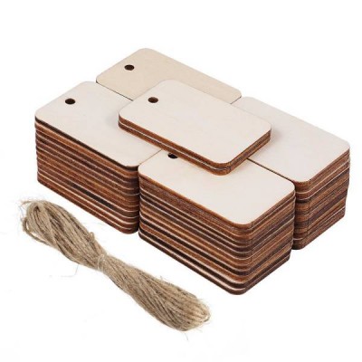 Klijuotos faneros etiketė 52x34mm 25vnt - Drožybos ir tapybos