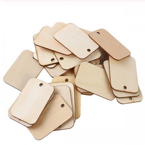 Klijuotos faneros etiketė 52x34mm 25vnt - Drožybos ir tapybos