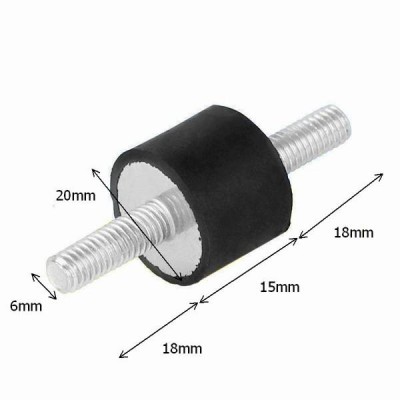 Cilindrinis amortizatorius 20x15mm M6 - Amortizatorius -