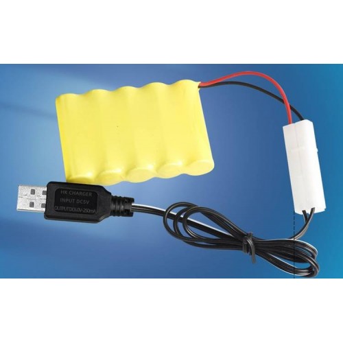 USB akumuliatoriaus įkroviklis - 4.8V - tamiya KET2P kištukas -
