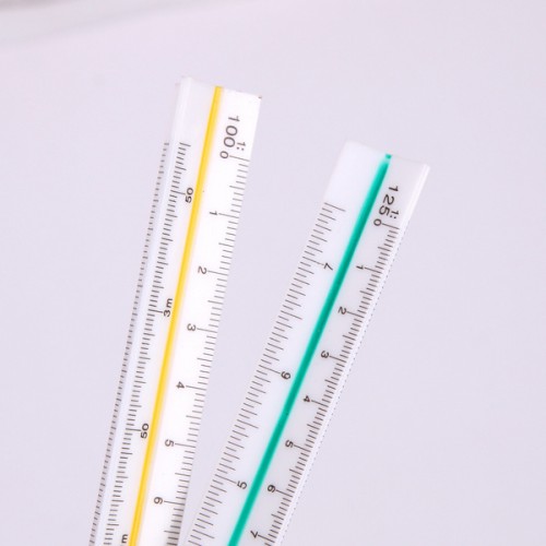 Geodezininko trikampė liniuotė 15 cm - 1:20, 1:25, 1:50, 1:75