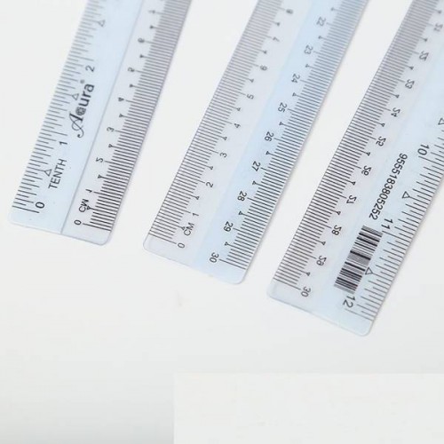 Plastikinė liniuotė 30 cm 12 colių - minkšta skaidri