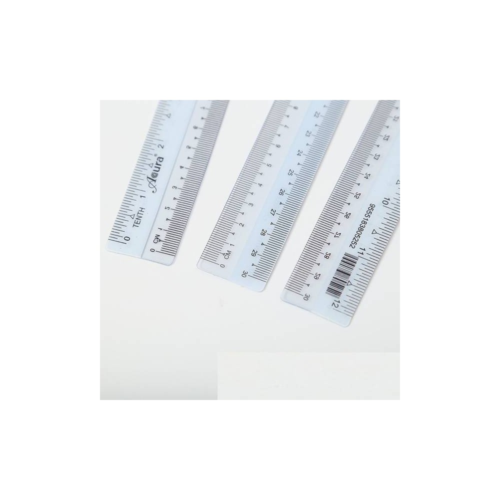 Plastikinė liniuotė 30 cm 12 colių - minkšta skaidri
