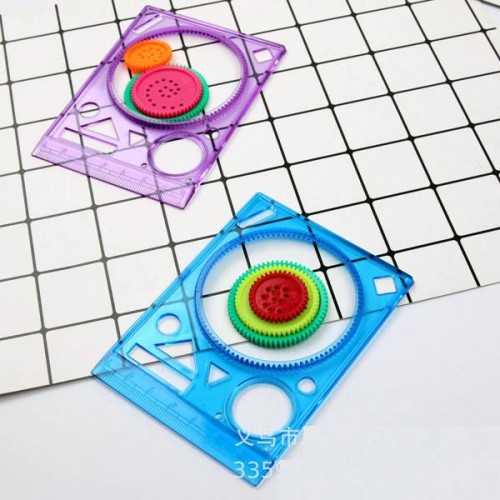 Geometrinių figūrų piešimo šablonas - Piešimo rinkinys 4 vnt -