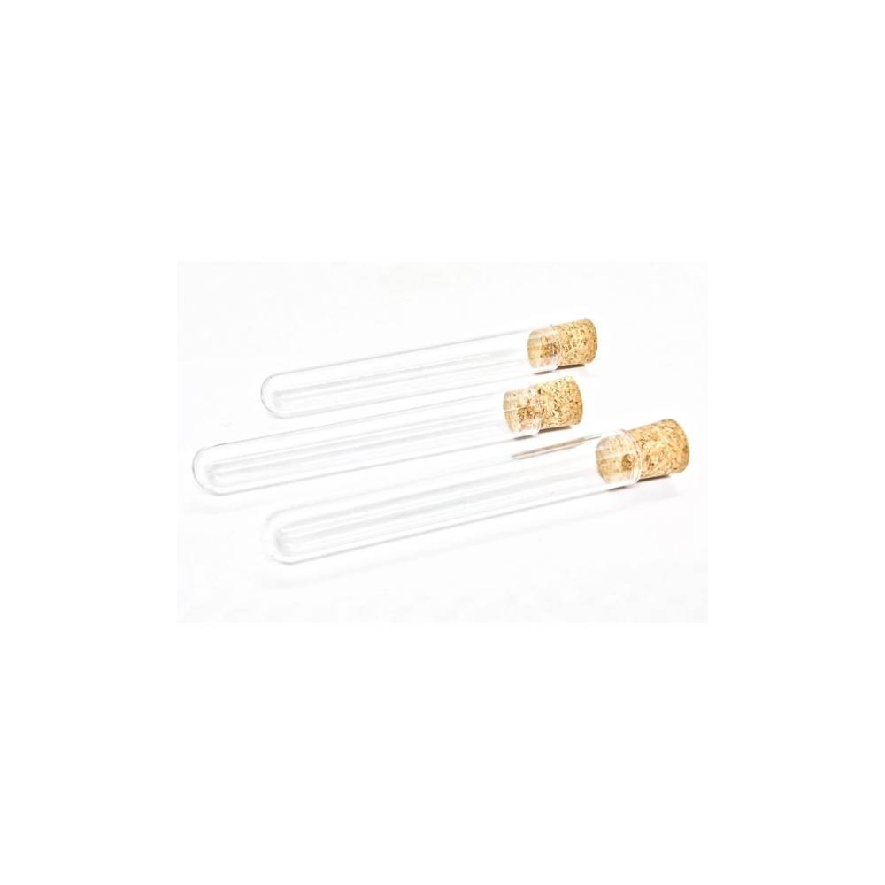 Plastikinis vamzdelis PP 12x100 mm su kamštiniu