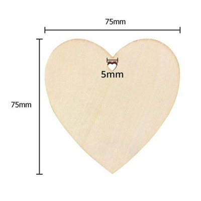 Fanera Širdis 75x75x3 mm - Drožybos ir tapybos žymė -