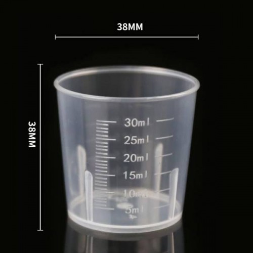 Matavimo puodelis 30 ml - Plastikinis indas su svarstyklėmis -