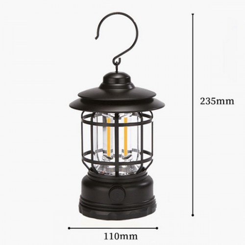 Retro kempingo lempa - stovyklavimo lempa - 3xAA 1,5 V -