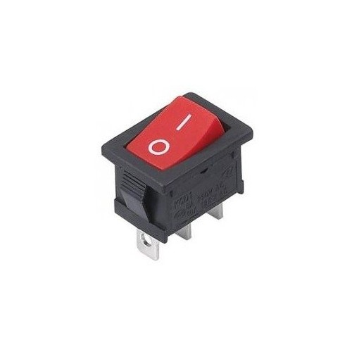 Klavišinis jungiklis 15x10 mm - raudona - 3PIN - 250VAC/3A -