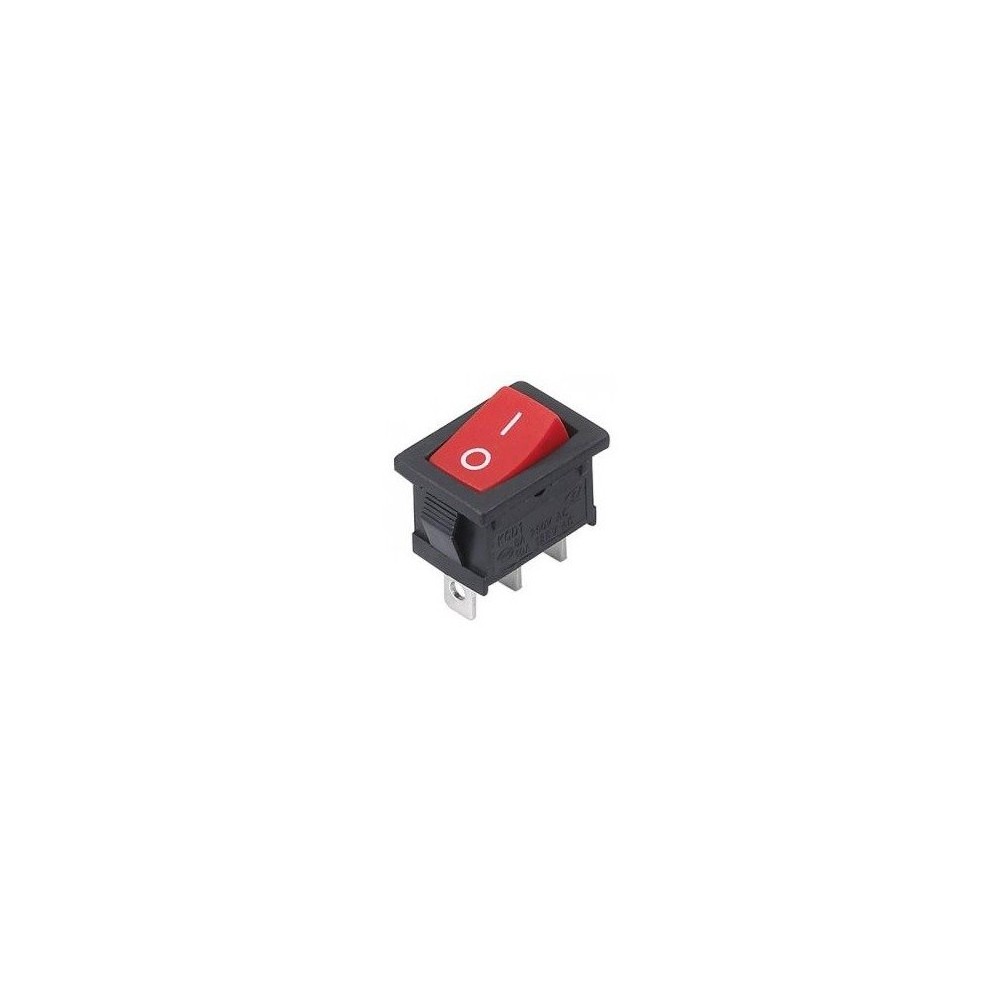 Klavišinis jungiklis 15x10 mm - raudona - 3PIN - 250VAC/3A -