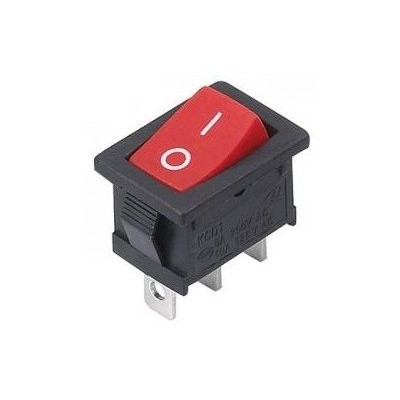 Klavišinis jungiklis 15x10 mm - raudona - 3PIN - 250VAC/3A -