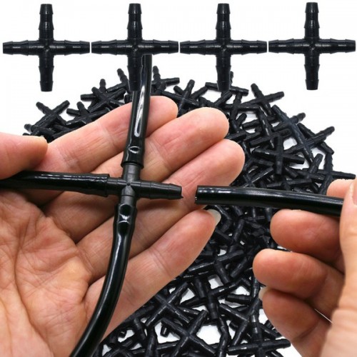 Kryžminė jungtis 4x7 mm - augalų laistymo sistemos adapteris -