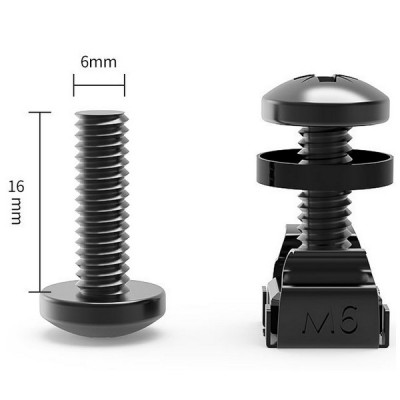 Krepšelio varžtas - M6x16 - juoda - stovo tvirtinimo varžtas -