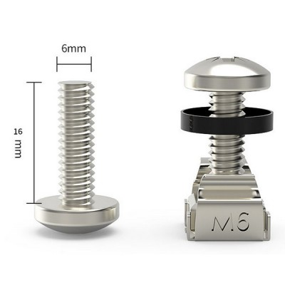 Krepšelio varžtas - M6x16 - nikeliuotas - stovo tvirtinimo