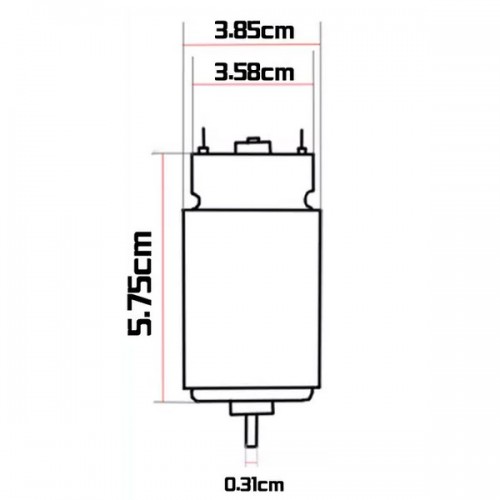 Nuolatinės srovės 12 V variklis - RS550VC - 12 dantų - didelis