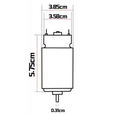 Nuolatinės srovės 16,8 V variklis - RS550VC - 12 dantų -