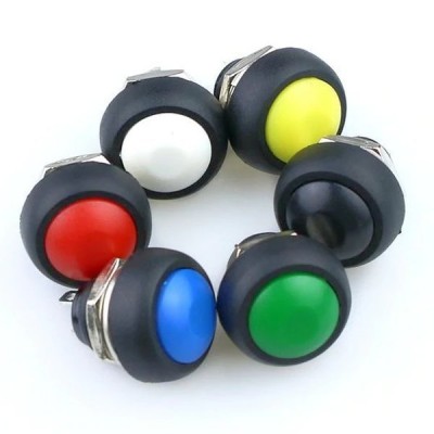Momentinis mygtukas PBS-33B - geltona - 250V-1A - 12 mm -