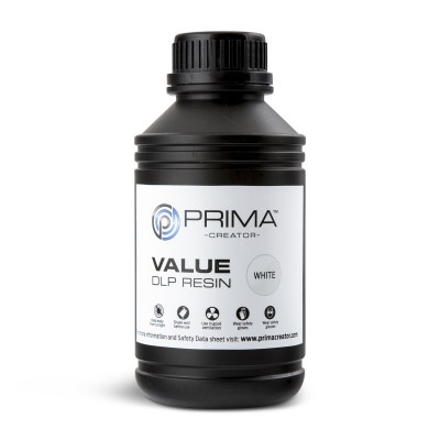 PrimaCreator Value UV / DLP derva - 500 ml - Balta-Derva