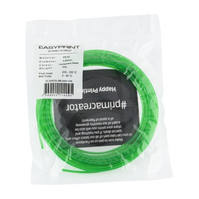 "EasyPrint" PETG pavyzdys - 2.85 mm - 50 g - Skaidrus