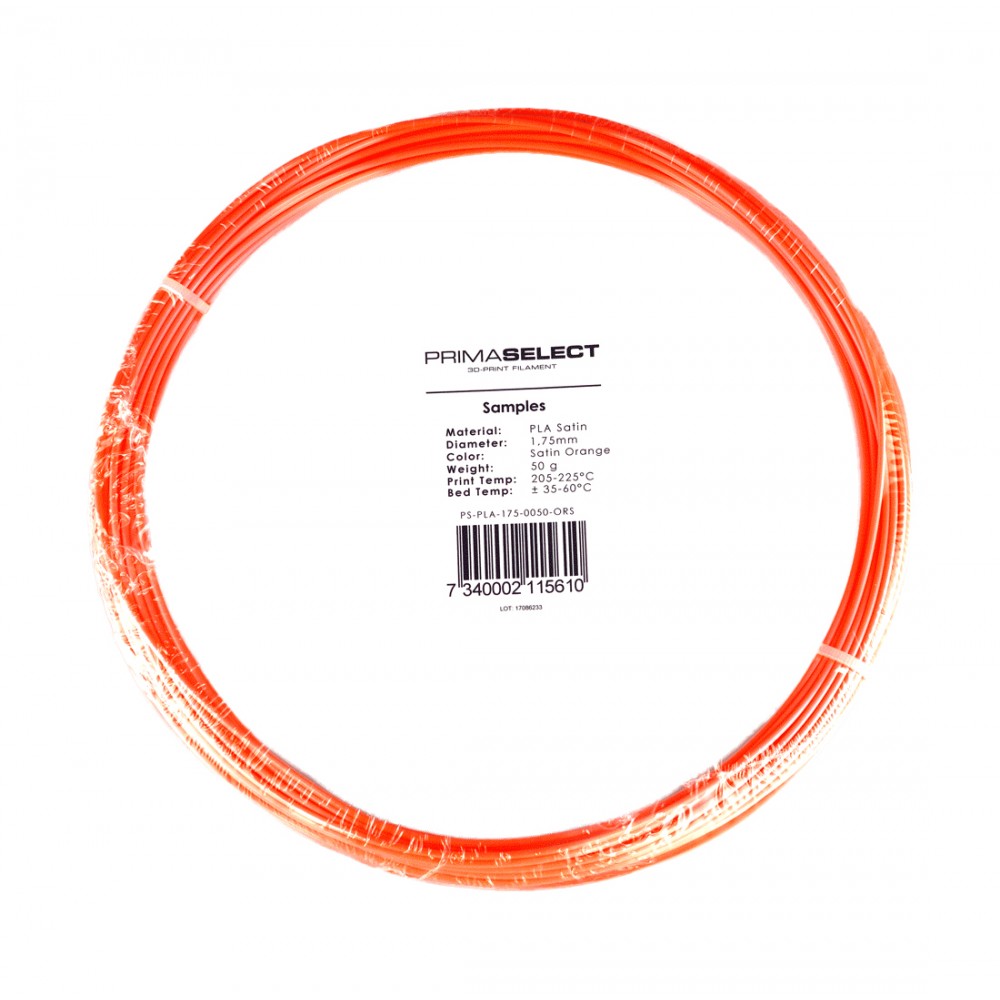 PrimaSelect PLA Satin - 1.75 mm - 50 g - Oranžinė-Prino PrimaSelect PLA Satin - 1.75 mm - 50 g - Oranžinė-Prino