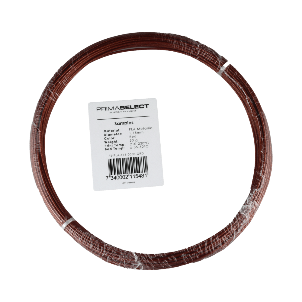 PrimaSelect PLA - 1.75 mm - 50 g - Metalinė raudona-PLA PrimaSelect PLA - 1.75 mm - 50 g - Metalinė raudona-PLA
