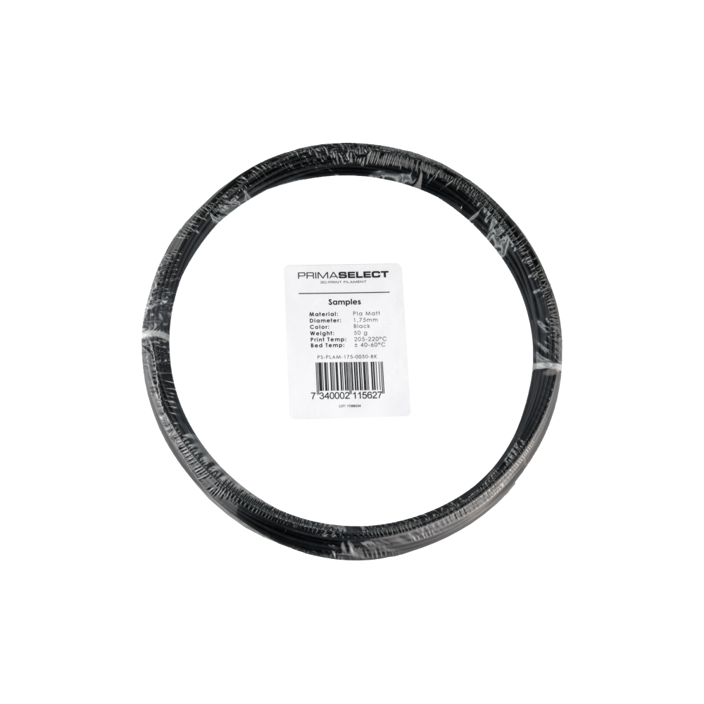 PrimaSelect PLA Matt - 1.75 mm - 50 g - Juoda-Prino PrimaSelect PLA Matt - 1.75 mm - 50 g - Juoda-Prino