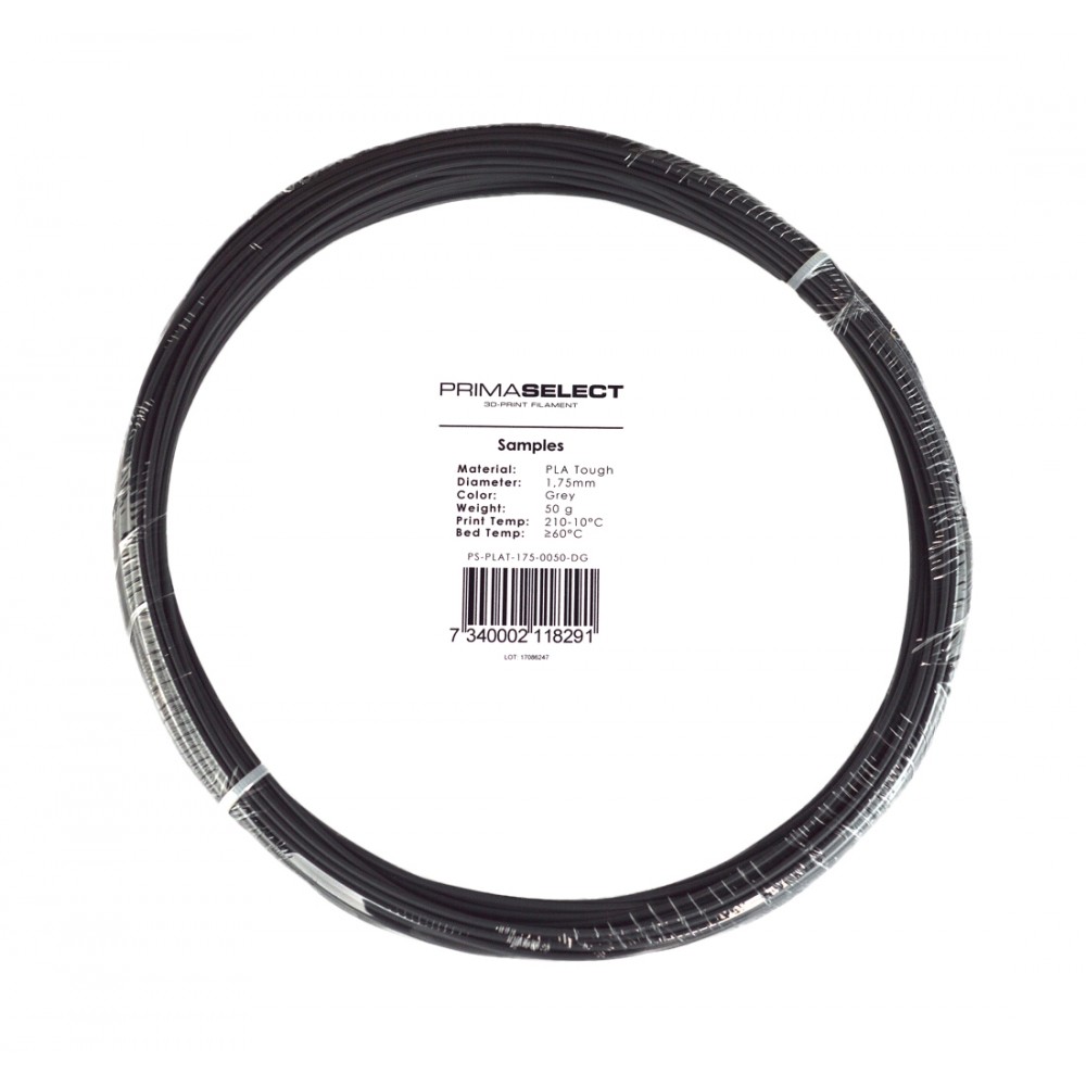 PrimaSelect PLA Tough - 1.75 mm - 50 g - Tamsiai pilka-Prino PrimaSelect PLA Tough - 1.75 mm - 50 g - Tamsiai pilka-Prino