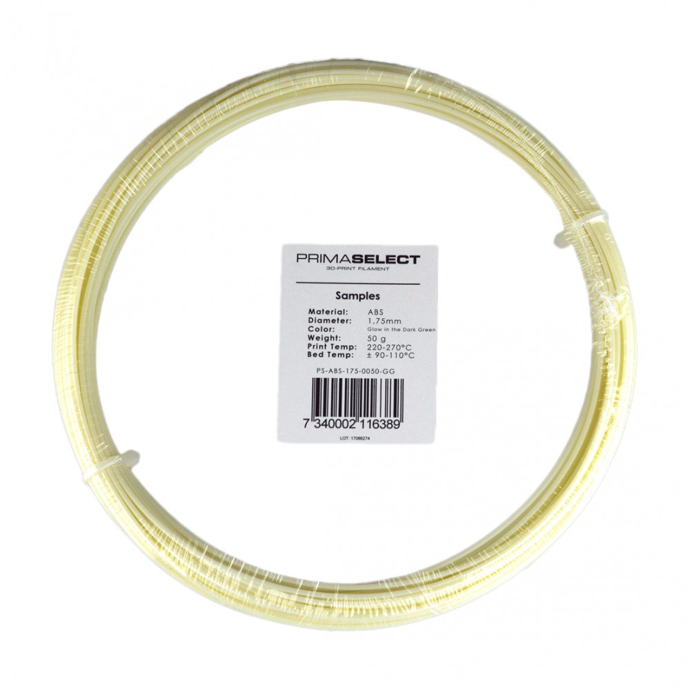 PrimaSelect ABS - 1.75 mm - 50 g - Šviečia tamsoje žalia
