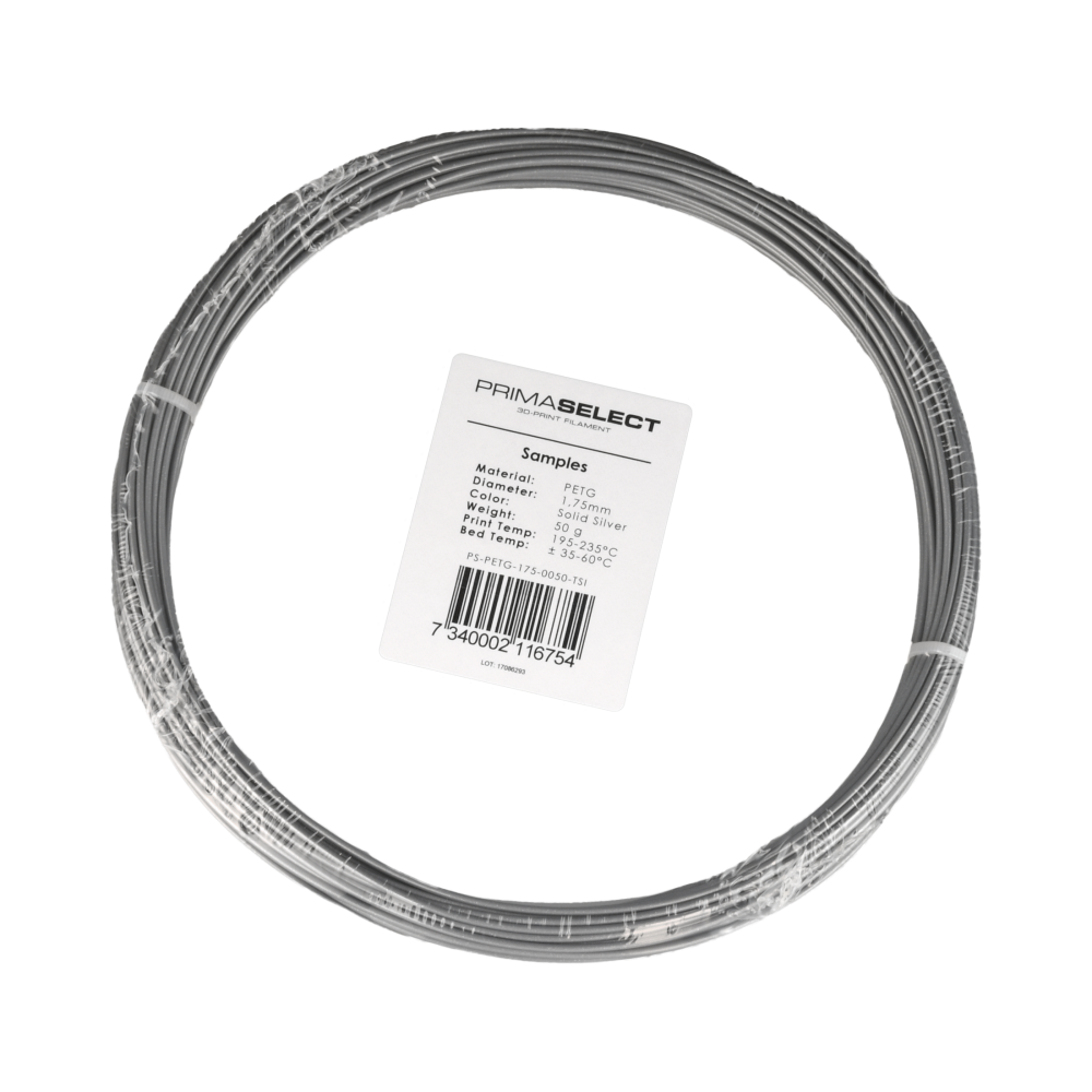 PrimaSelect PETG - 1.75 mm - 50 g - Solid Silver-PET-G PrimaSelect PETG - 1.75 mm - 50 g - Solid Silver-PET-G