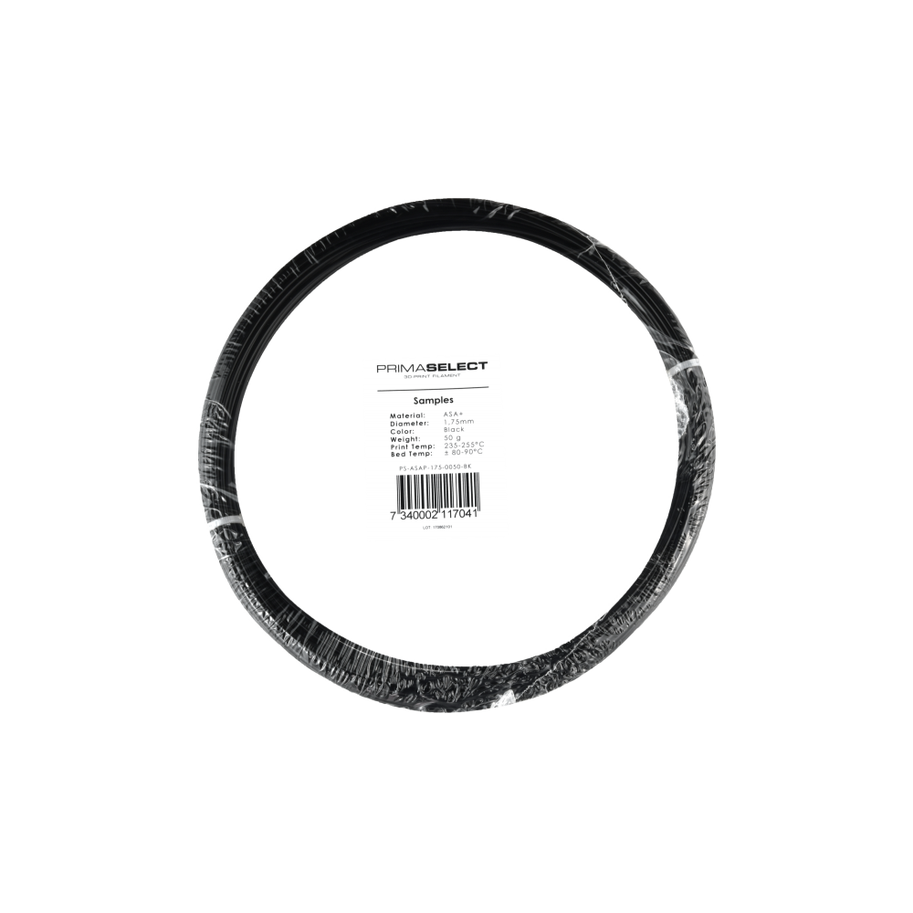 "PrimaSelect ASA+ - 1.75 mm - 50 g - Juoda-ASA "PrimaSelect ASA+ - 1.75 mm - 50 g - Juoda-ASA