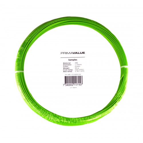 PrimaValue ABS - 1.75 mm - 50 g ritė - Žalia-ABS