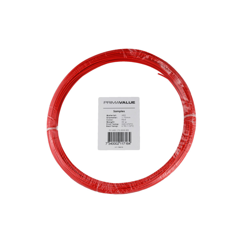 PrimaValue ABS - 1.75 mm - 50 g ritė - Raudona-ABS PrimaValue ABS - 1.75 mm - 50 g ritė - Raudona-ABS