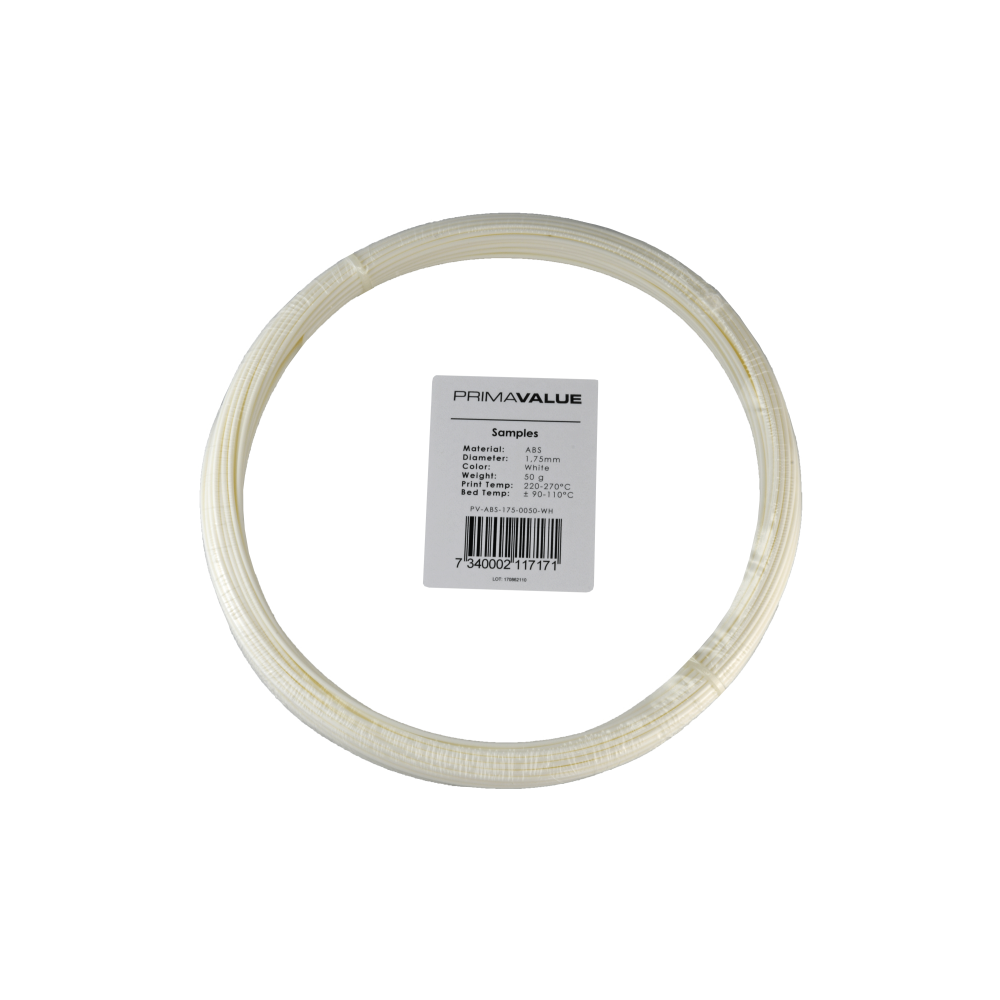 PrimaValue ABS - 1.75 mm - 50 g ritė - Balta-ABS PrimaValue ABS - 1.75 mm - 50 g ritė - Balta-ABS