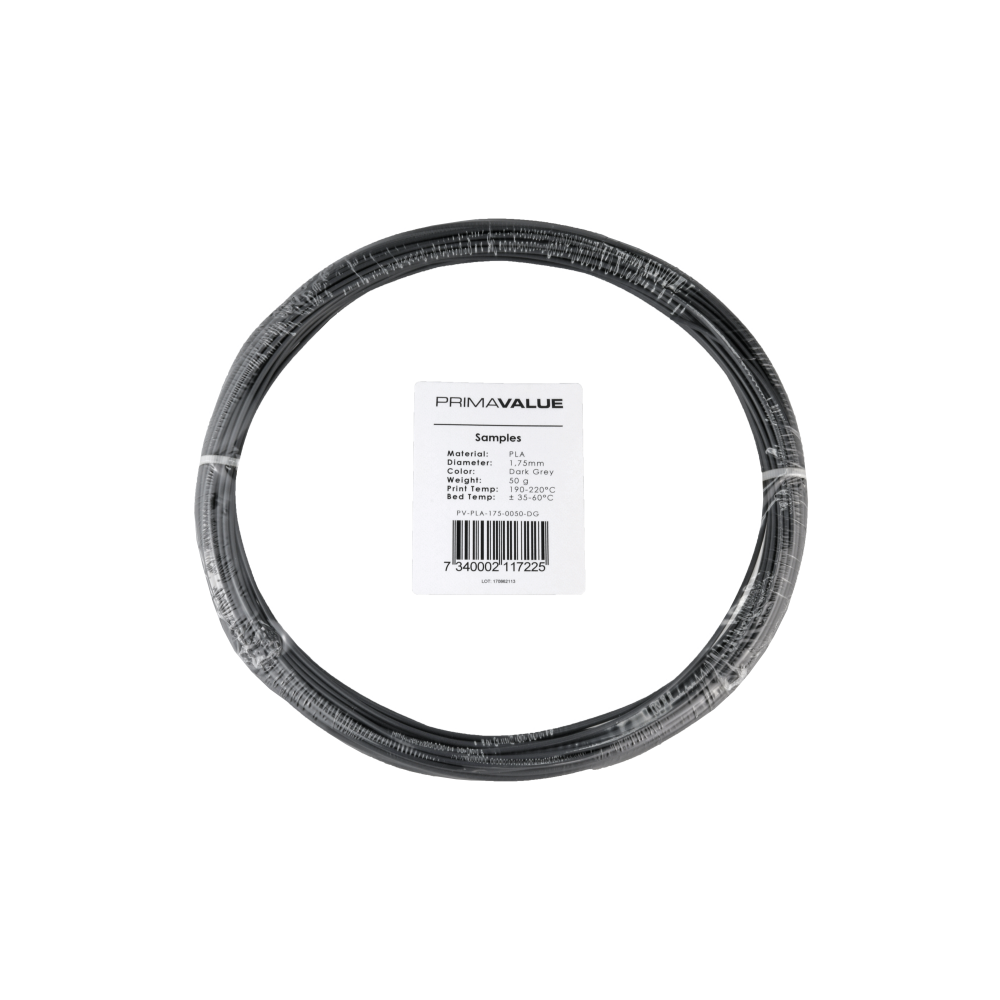 PrimaValue PLA - 1.75 mm - 50 g ritė - Tamsiai pilka-PLA PrimaValue PLA - 1.75 mm - 50 g ritė - Tamsiai pilka-PLA