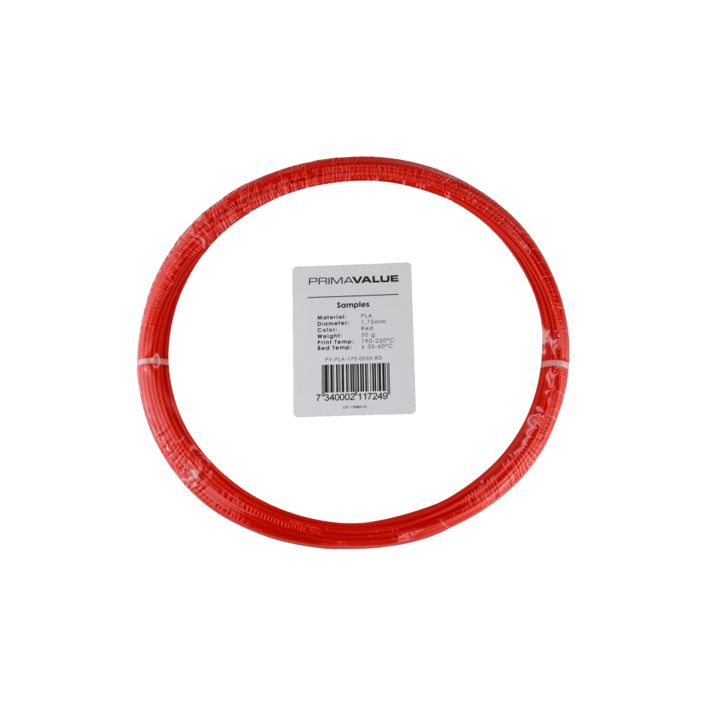 PrimaValue PLA - 1.75 mm - 50 g ritė - Raudona-PLA PrimaValue PLA - 1.75 mm - 50 g ritė - Raudona-PLA