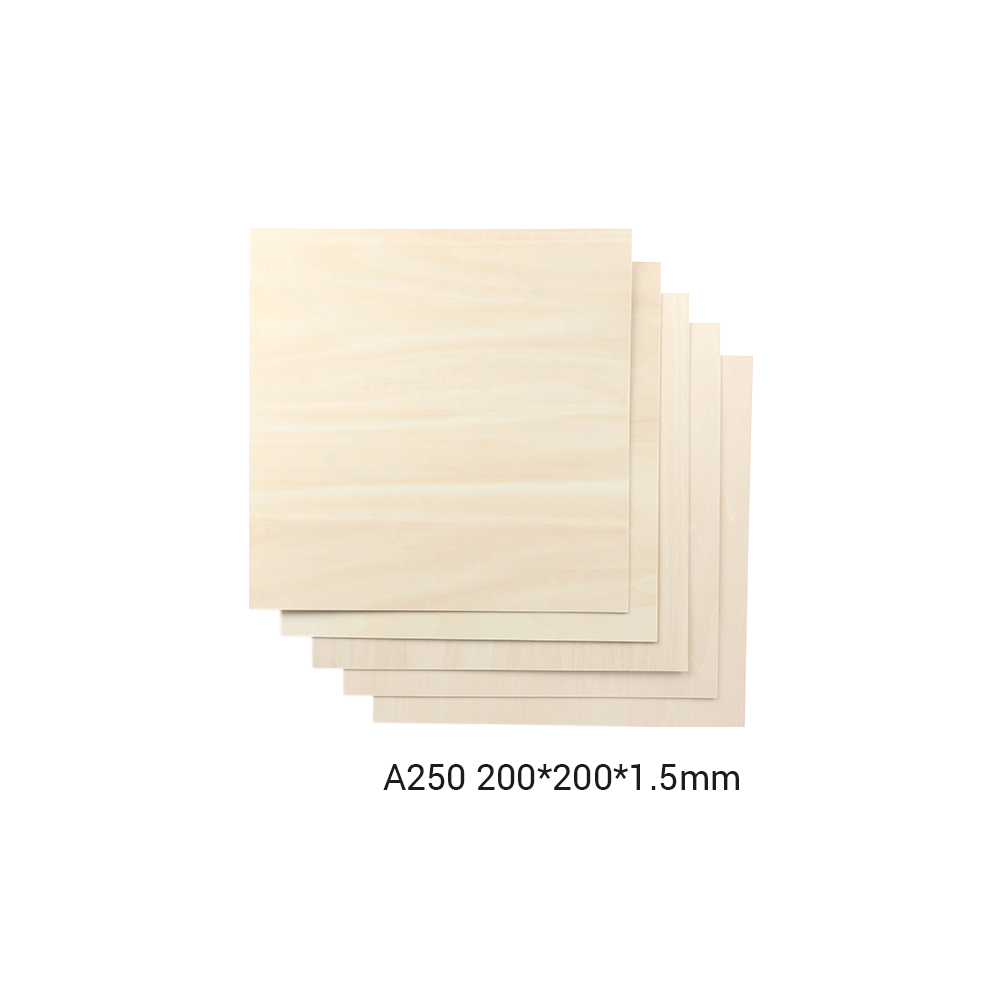 Snapmaker medienos lakštas-A250 / 200x200x1,5 mm / Snapmaker medienos lakštas-A250 / 200x200x1,5 mm /