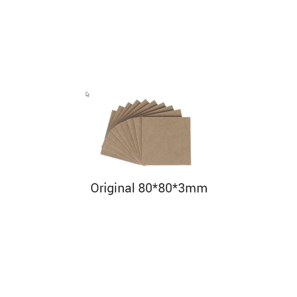 Snapmaker MDF medienos lakštai / 80x80x3mm / 10-pakuotė-Prino Snapmaker MDF medienos lakštai / 80x80x3mm / 10-pakuotė-Prino