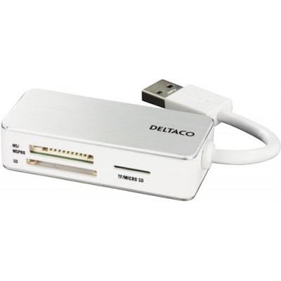 Deltaco USB 3.1 kortelių skaitytuvas - 3-lizdas-Prino