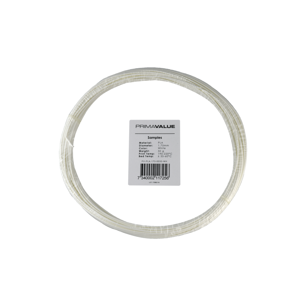 PrimaValue PLA - 1.75 mm - 50 g ritė - Balta-PLA PrimaValue PLA - 1.75 mm - 50 g ritė - Balta-PLA