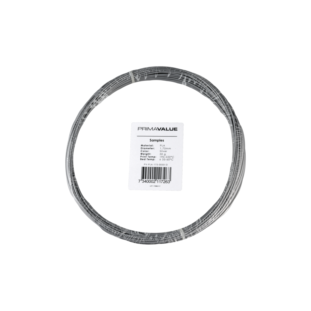 PrimaValue PLA - 1.75 mm - 50 g ritė - Sidabrinė-PLA PrimaValue PLA - 1.75 mm - 50 g ritė - Sidabrinė-PLA