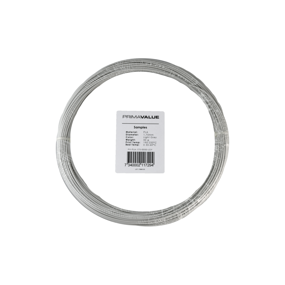 PrimaValue PLA - 1.75 mm - 50 g ritė - Šviesiai pilka-PLA
