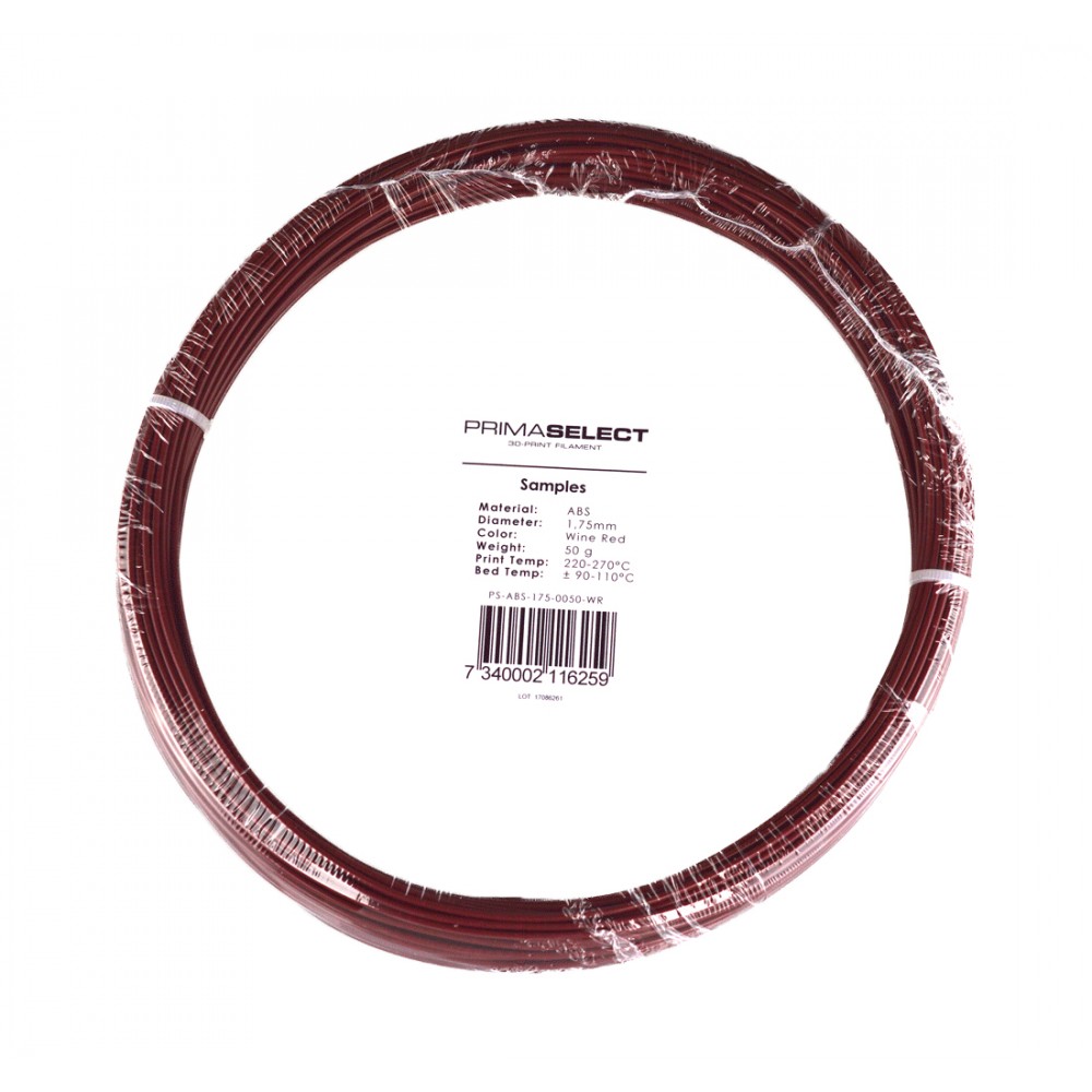 PrimaSelect ABS - 1.75 mm - 50 g - Raudonas vynas-ABS