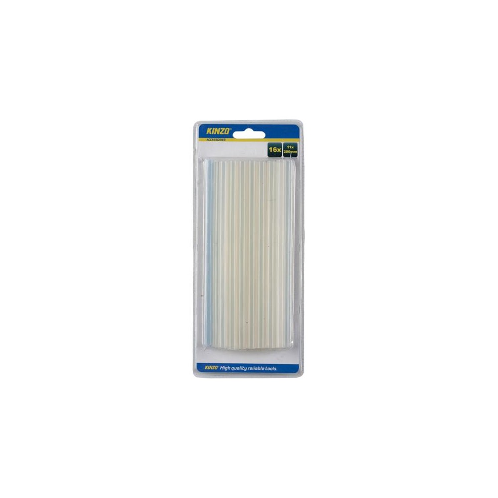 Klijų lazdelės 11x200 mm KINZO 16 vnt-Klijų pistoletai Klijų lazdelės 11x200 mm KINZO 16 vnt-Klijų pistoletai