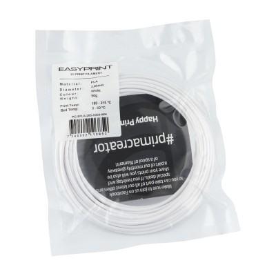 "EasyPrint PLA" pavyzdys - 2.85 mm - 50 g - Balta-Prino