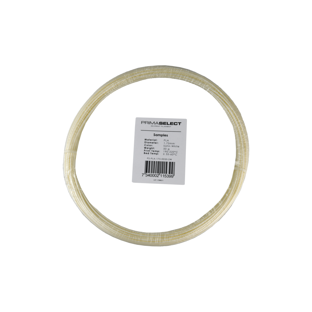 PrimaSelect PLA - 1.75 mm - 50 g - Satin White-PLA PrimaSelect PLA - 1.75 mm - 50 g - Satin White-PLA