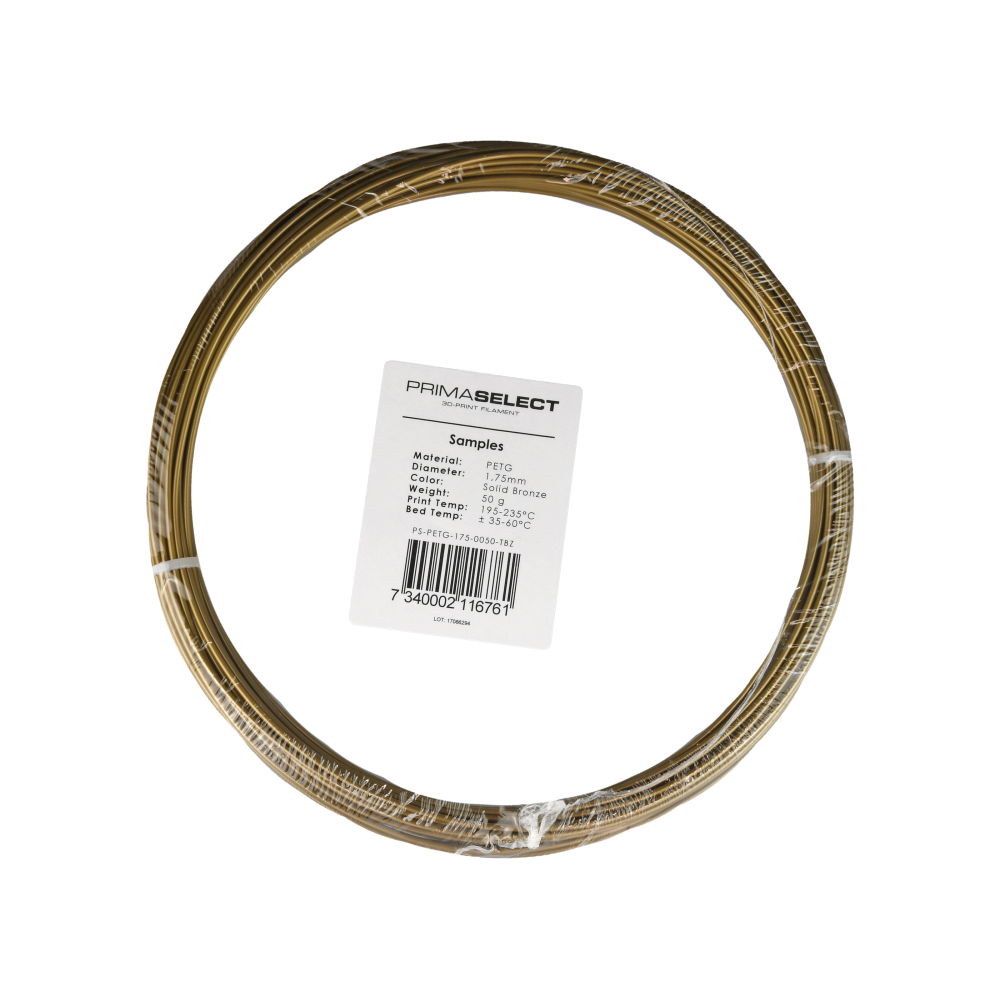 PrimaSelect PETG - 1.75 mm - 50 g - Parduodama bronza-PET-G PrimaSelect PETG - 1.75 mm - 50 g - Parduodama bronza-PET-G