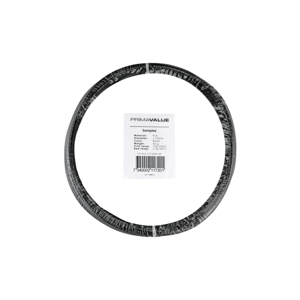 PrimaValue PLA - 1.75 mm - 50 g ritė - Juoda-PLA PrimaValue PLA - 1.75 mm - 50 g ritė - Juoda-PLA
