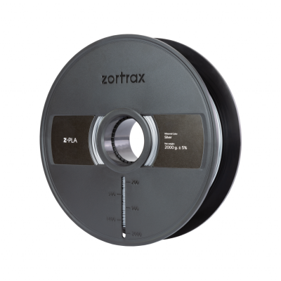 Zortrax Z-PLA gija - 1,75 mm - 2 kg - Sidabrinis-Prino