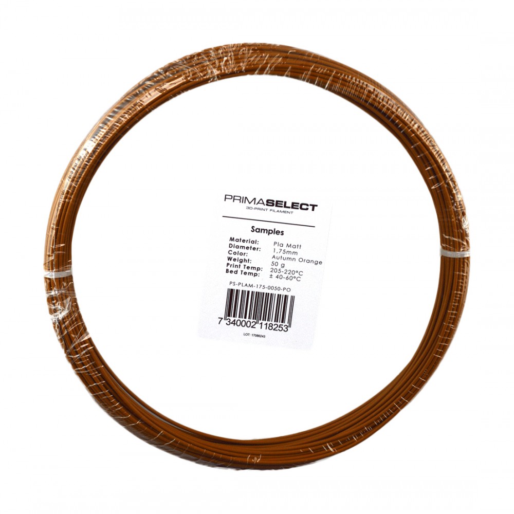 PrimaSelect PLA Matt - 1.75 mm - 50 g - Moliūgų oranžinė-Prino PrimaSelect PLA Matt - 1.75 mm - 50 g - Moliūgų oranžinė-Prino